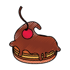 sweet baked cake cartoon vector illustration graphic design