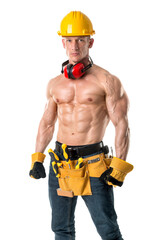 Powerful construction worker