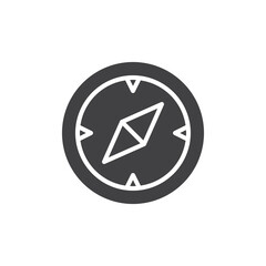 Compass, navigation icon vector, filled flat sign, solid pictogram isolated on white. Symbol, logo illustration. Pixel perfect