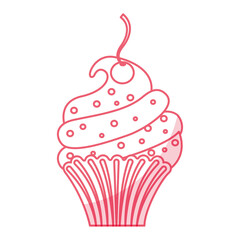 little delicious creamy cupcake vector illustration graphic design