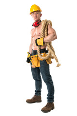 Strong construction worker