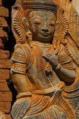 Carvings, Thaung Tho Kyaung pagoda, Inle lake, Myanmar