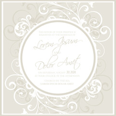 Wedding invitation or announcement card