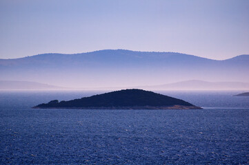 Naklejka premium Amazing Kornati islands of Croatia. Northern part of Dalmatia. Sunny detail of seascape from Zadar to Sibenik.