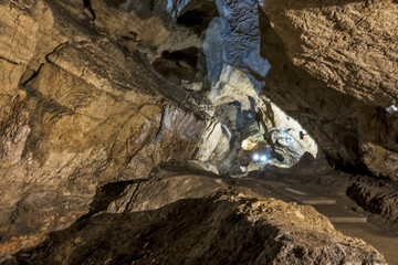 Caves and cave formations in the canyon of the river next to Bor in Serbia