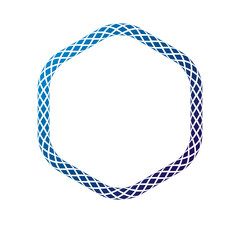 Vintage geometric frame created with braid ornament, rope. Heraldic Coat of Arms decorative emblem isolated vector illustration.