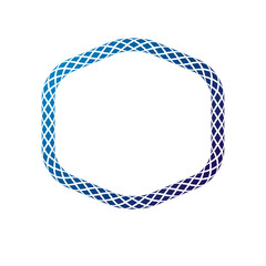 Vintage geometric frame created with braid ornament, rope. Heraldic Coat of Arms decorative emblem isolated vector illustration.