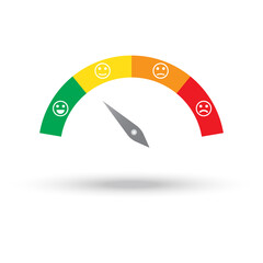 Customer satisfaction meter with different emotions. Vector illustration.