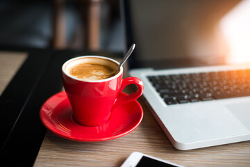 latte with laptop