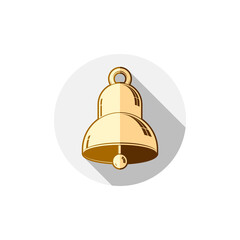 Time is running out theme symbol. Alarm conceptual graphic icon, for use in design and marketing. Waiter calling golden bell.