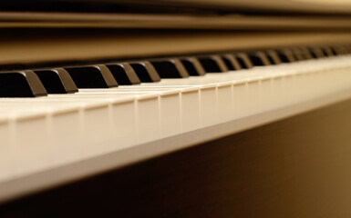 Closeup of piano keys