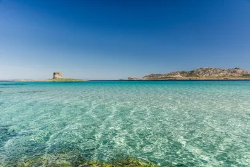 Papier Peint photo Plage de La Pelosa, Sardaigne, Italie Stintino La Pelosa