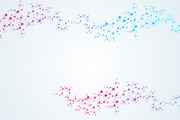 Fototapeta premium Structure molecule and communication. Dna, atom, neurons. Scientific concept for your design. Connected lines with dots. Medical, technology, chemistry, science background. Vector illustration.