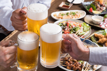 生ビールで乾杯