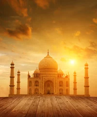 Papier Peint photo autocollant Lieux asiatiques Taj Mahal India