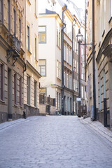 Empty Street in Old Town - Gamla Stan, Stockholm