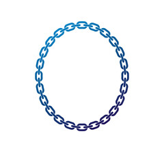 Decorative award vintage circular frame with clear copy space made as chain design. Vector retro style label, heraldry emblem isolated on white background.