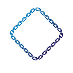 Luxury rhomb frame with empty copy-space, classic heraldic blank geometric shape created as iron chain design. Retro style label.
