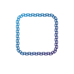Decorative award vintage square frame with clear copy space made as chain design. Vector retro style label, heraldry emblem isolated on white background.
