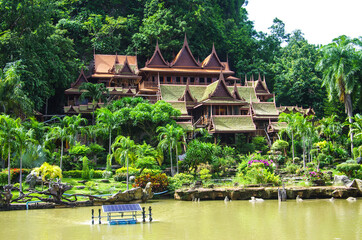 Fototapeta premium UTHAI THANI PROVINCE, THAILAND - August, 2016: Wat Khao Wong Buddhist temple in summer day