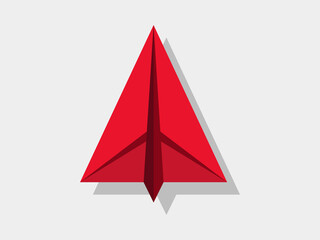 Paper Plane Icon Vector Flat Red