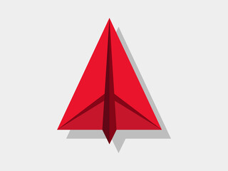 Fototapeta premium Paper Plane Icon Vector Flat Red
