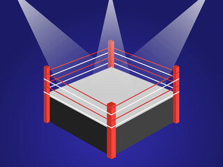Boxing ring blue background