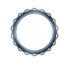 Luxury round frame with empty copy-space, classic heraldic blank circular shape created with undulate stripes and curves. Retro style label, decorative seal.