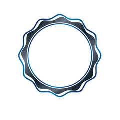 Luxury round frame with empty copy-space, classic heraldic blank circular shape created with undulate stripes and curves. Retro style label, decorative seal.