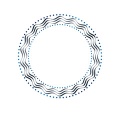 Luxury round frame with empty copy-space, classic heraldic blank circular shape created with undulate stripes and curves. Retro style label, decorative seal.
