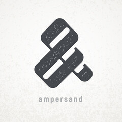 Ampersand. Elegant vector symbol on grunge background