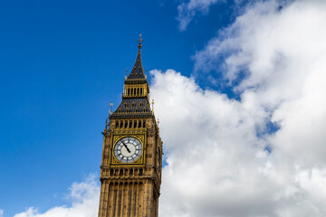 Big Ben, London, UK. A view of the popular London landmark, the clock tower known as Big Ben.