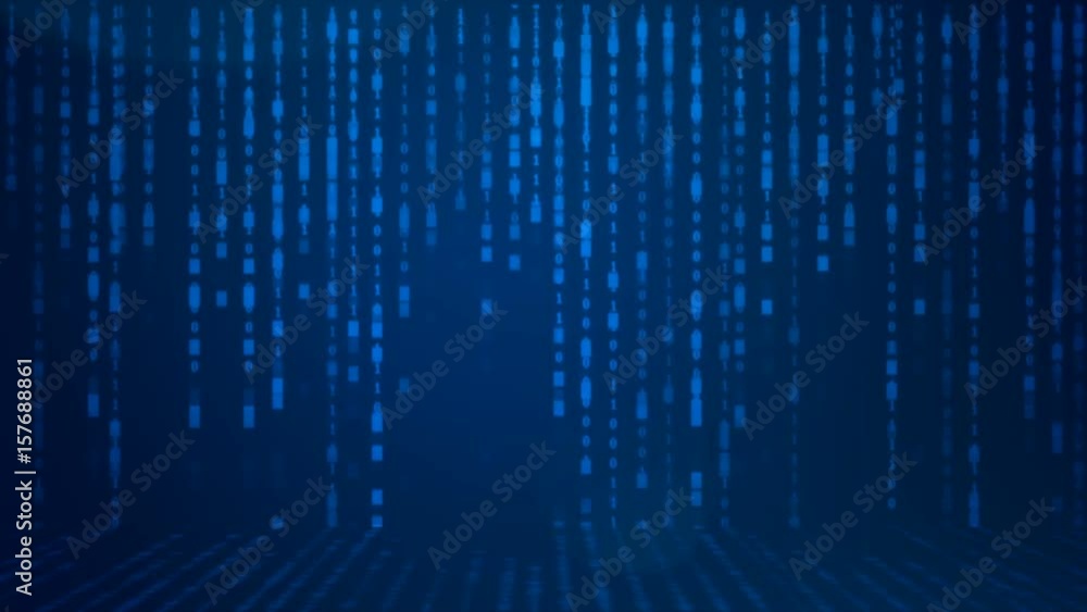 Poster 4k abstrack background row of random digital binary text drop down with grain for technology and fut