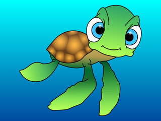 Cute baby turtle cartoon
