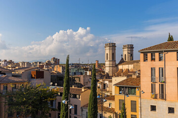 Fototapeta premium Jacint Verdaguer Square, in the downtown of Girona. Catalonia