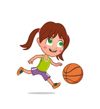 Girl playing basketball