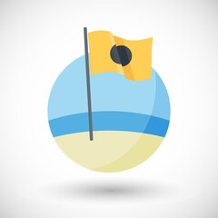 No watercrafts beach flag vector flat icon