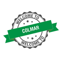 Welcome to Colmar stamp illustration