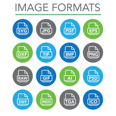Image format icons - PNG, JPG, EPS, PDF, SVG