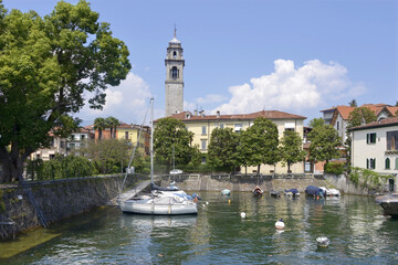 Marina of Pallanza which depends of comune Verbania situated on the shore of Lake Maggiore in Italy...