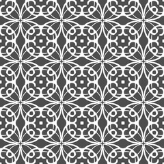 Fototapeta premium Grey ornamental seamless wallpaper pattern, vector illustration