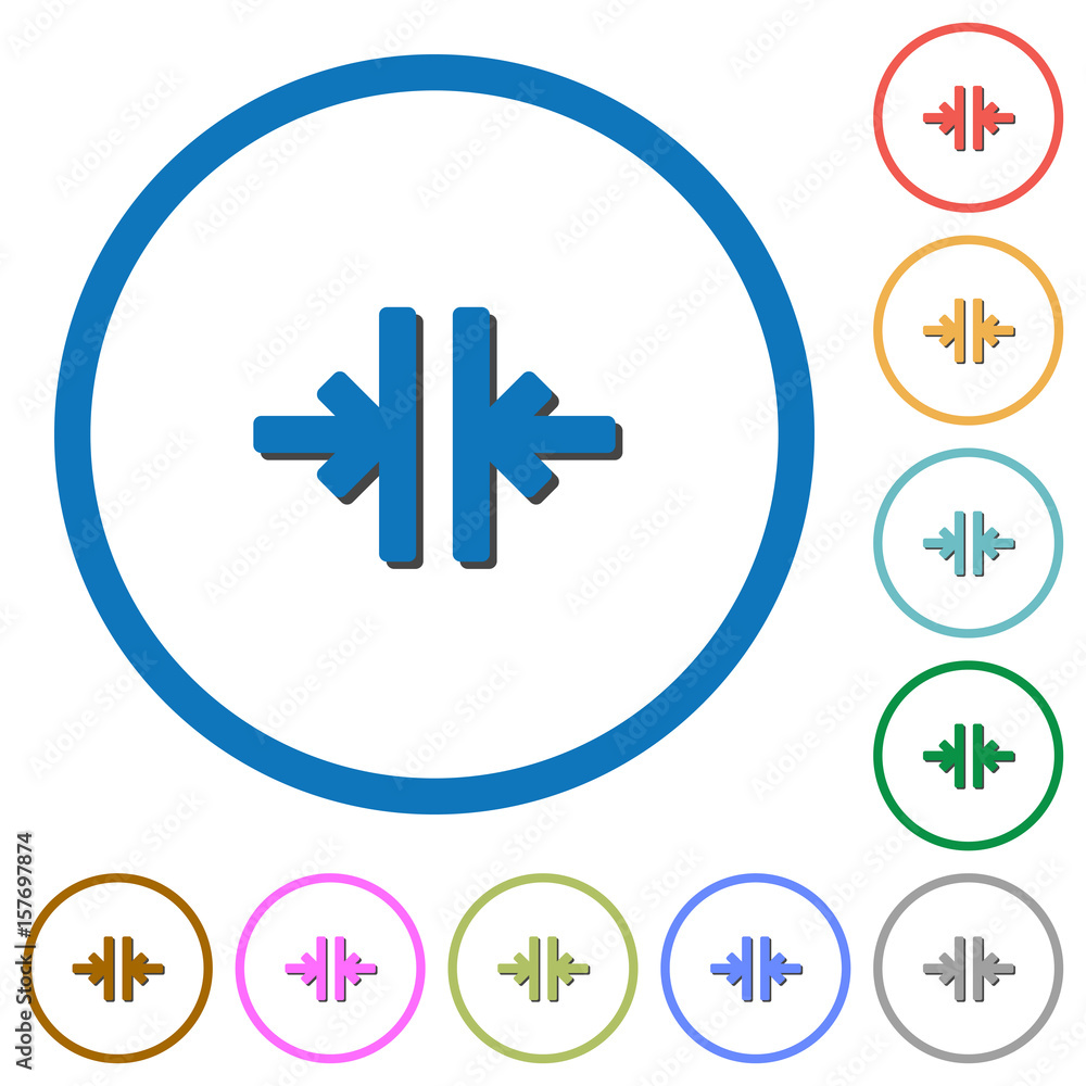 Poster vertical merge tool icons with shadows and outlines