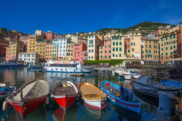 Photo sur Plexiglas Ville sur leau CAMOGLI, ITALY, MAY 23, 2017 - View of city of Camogli , Genoa Province, Liguria, Mediterranean coast, Italy