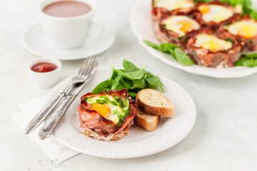 Bacon and Egg Cups with Spinach