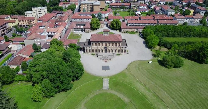 Vista aerea, ottocento, Varedo, Monza