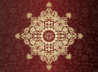 water lily, wedding card design, royal India