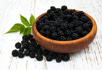 Bowl with Blackberries