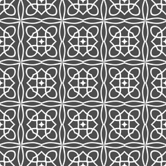 Grey ornamental seamless wallpaper pattern, vector illustration