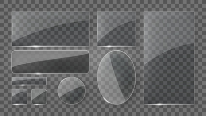 Transparent Glass Plates Banners Set