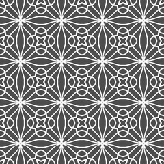 Grey ornamental seamless wallpaper pattern, vector illustration
